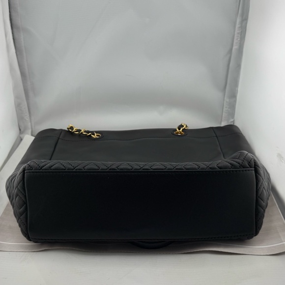 Tory Burch Black and Gold Quilted Tote - Picture 4 of 7